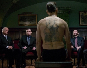 Eastern Promises' use of almost completely interior settings, and lack of the character's personal space, enforce Cronenberg's mood of intimidation and forced society.